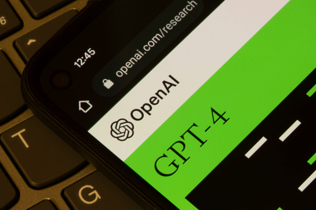 Cell phone with Chat GPT app on it, represeting the FTC OpenAI GPT-4 complaint