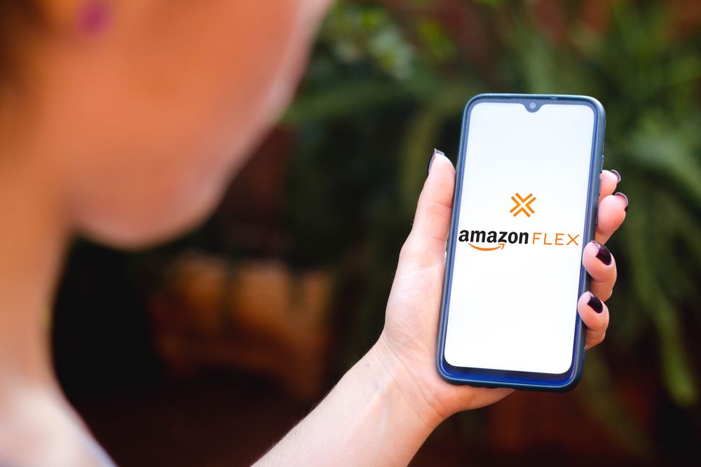Amazon Flex logo seen displayed on a smartphone