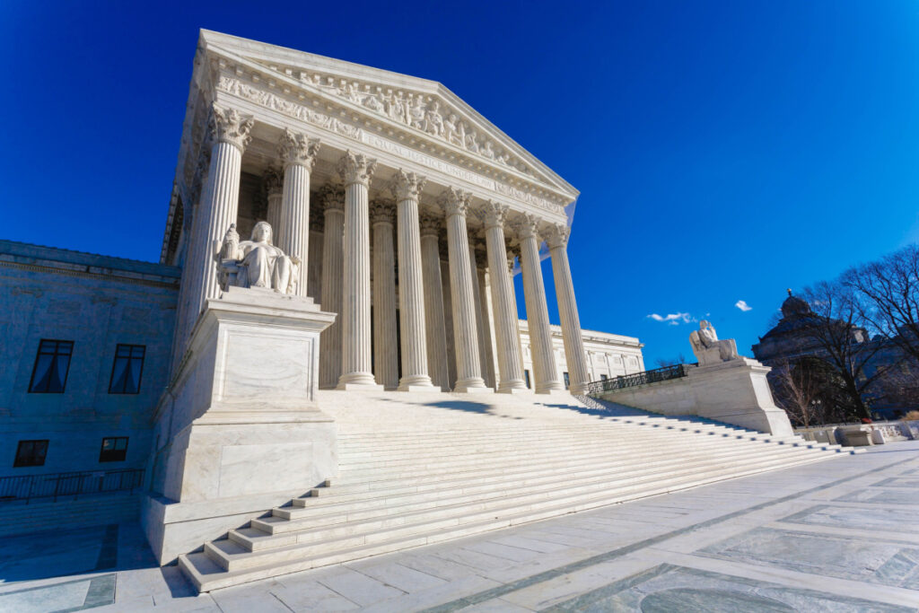 The United States Supreme Court building, representing the student loan forgiveness settlement.