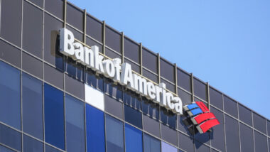 Bank of America sign on glass building