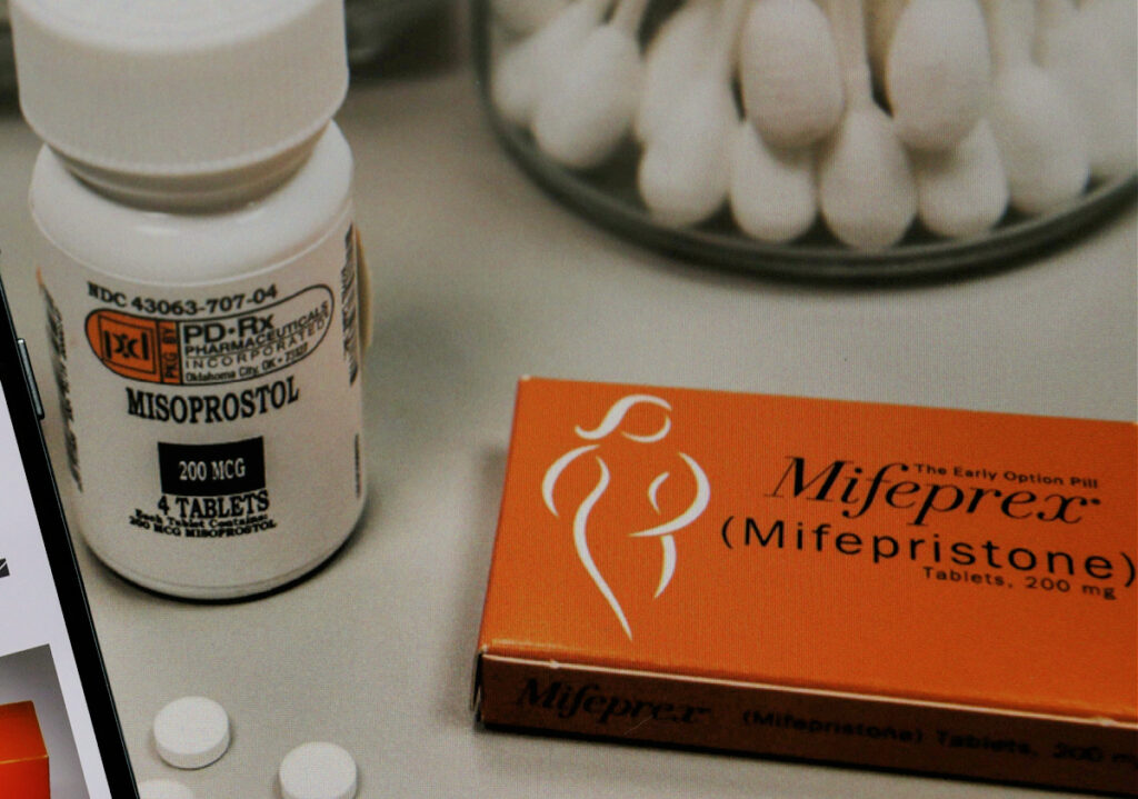 Mifepex and misoprostol are shown, representing the Supreme Court ruling on mifepristone abortion drugs access