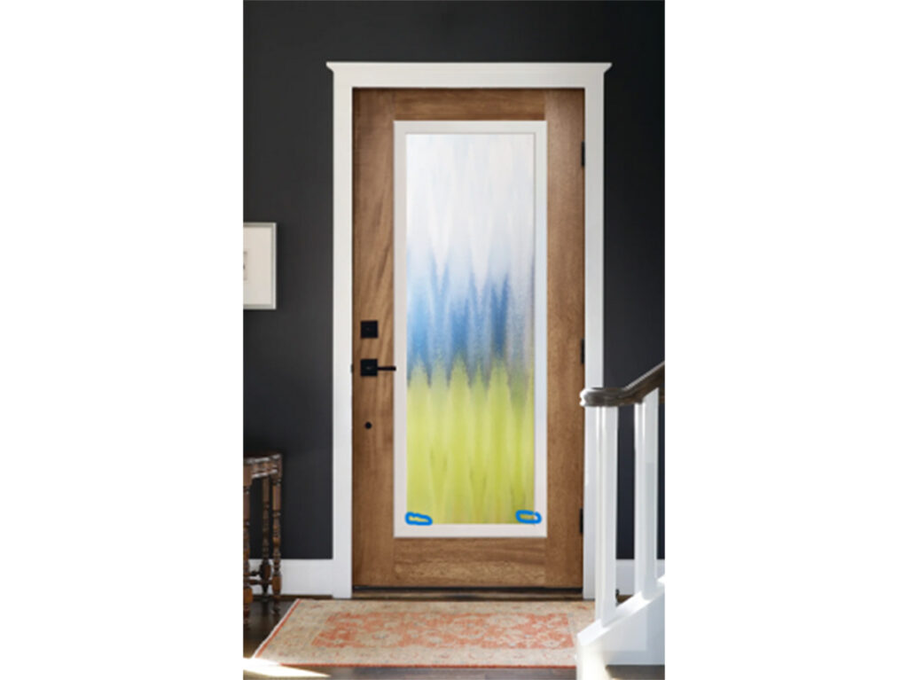 Product photo of recalled door insert by ODL, with circled location of date code.