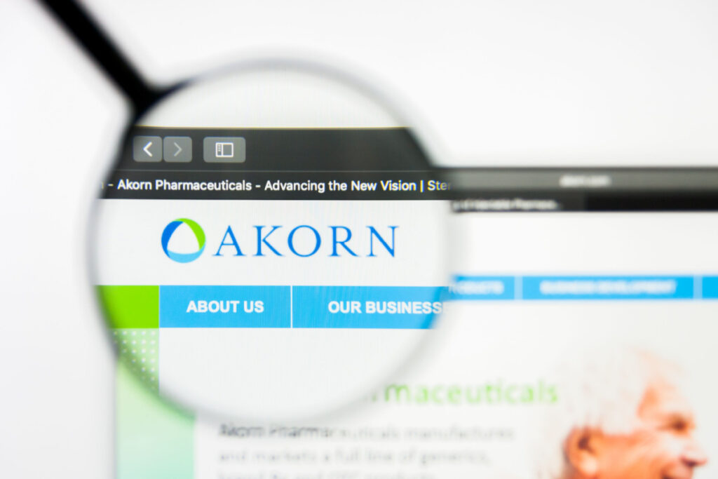 Illustrative Editorial of Akorn Inc website homepage.