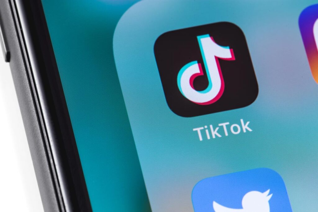 Close up of the TikTok app icon displayed on a smartphone screen, representing the Montana TikTok ban.