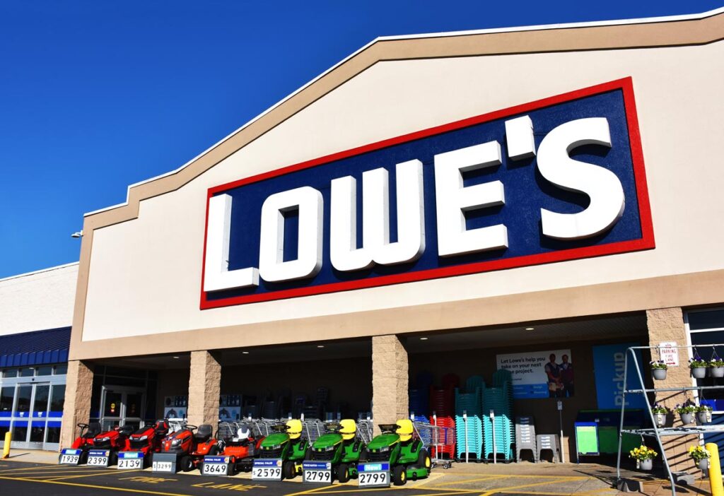 Exterior of a Lowes store.