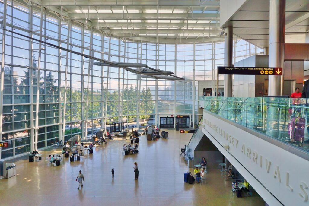 Interior of the Seattle Tacoma airport, representing the Seattle airport pollution class action.