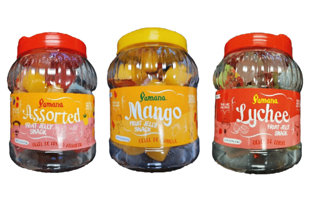 Product photo of recalled mini fruit jelly cups by Foremost Foods, representing the Pamana recall.