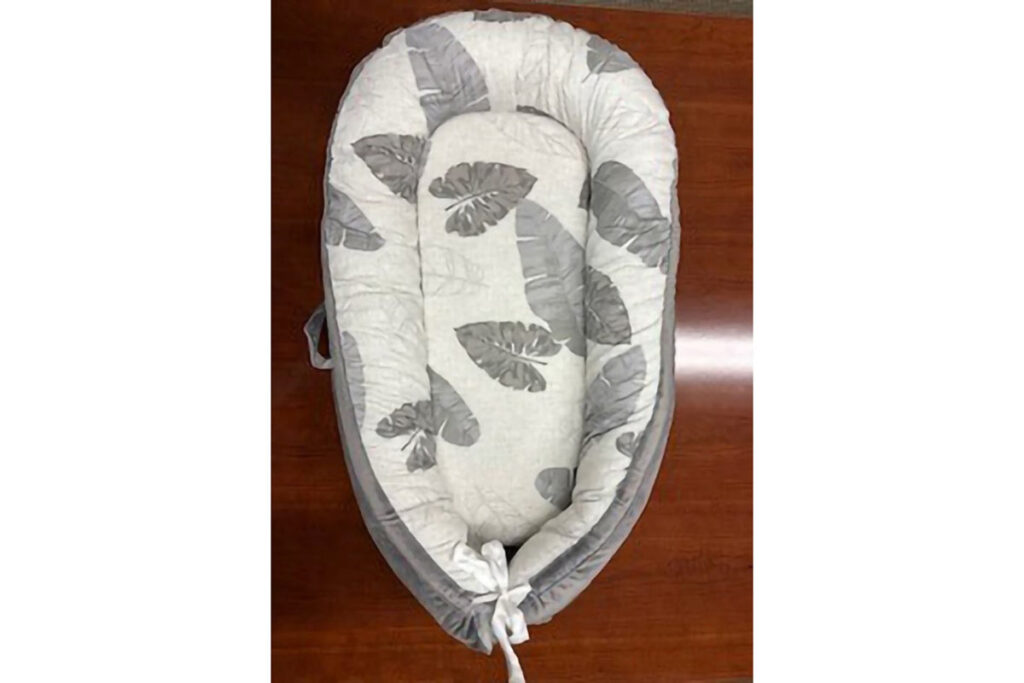 Product photo of recalled lounger by Momaid, representing the Momaid infant loungers recall.