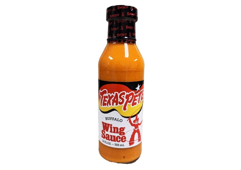 Product photo of recalled wing sauce by Texas Pete, representing the Texas Pete Buffalo Wing Sauce recall.