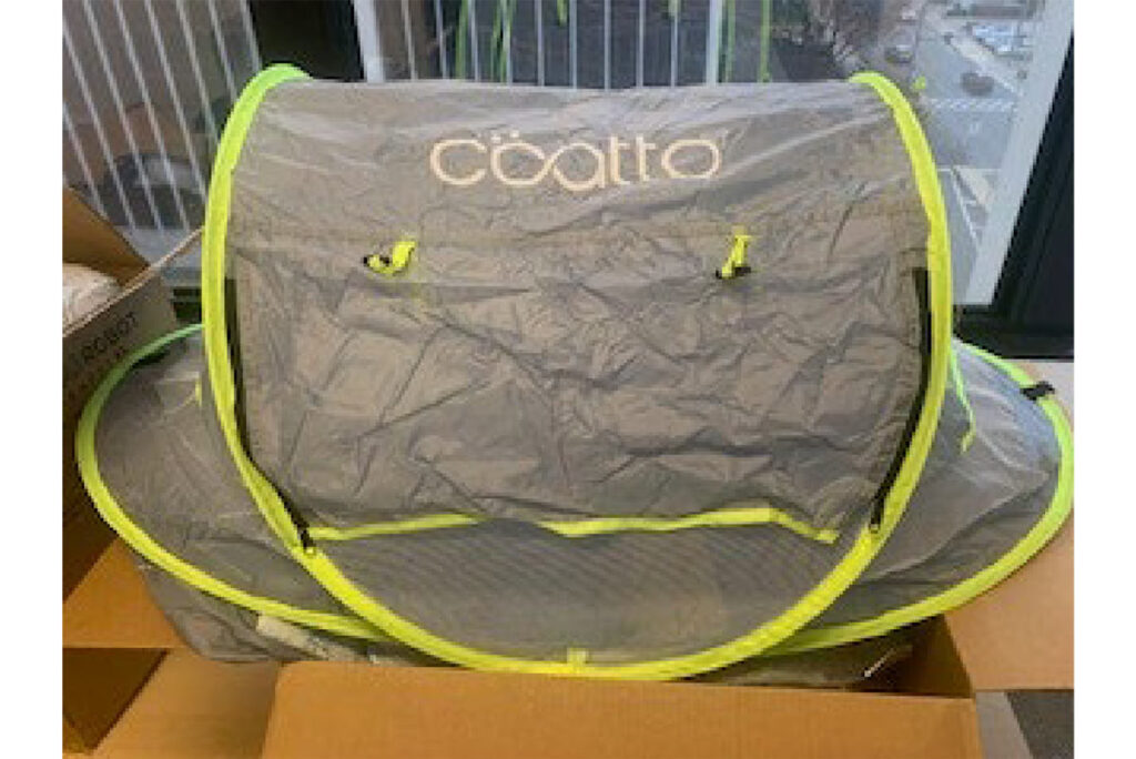 Product photo of baby tent by CCATTO, representing the CCATTO baby tents warning.