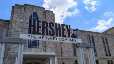 Hershey signage outside one of its factory's, Representing the Hershey COVID-19 vaccines class action.