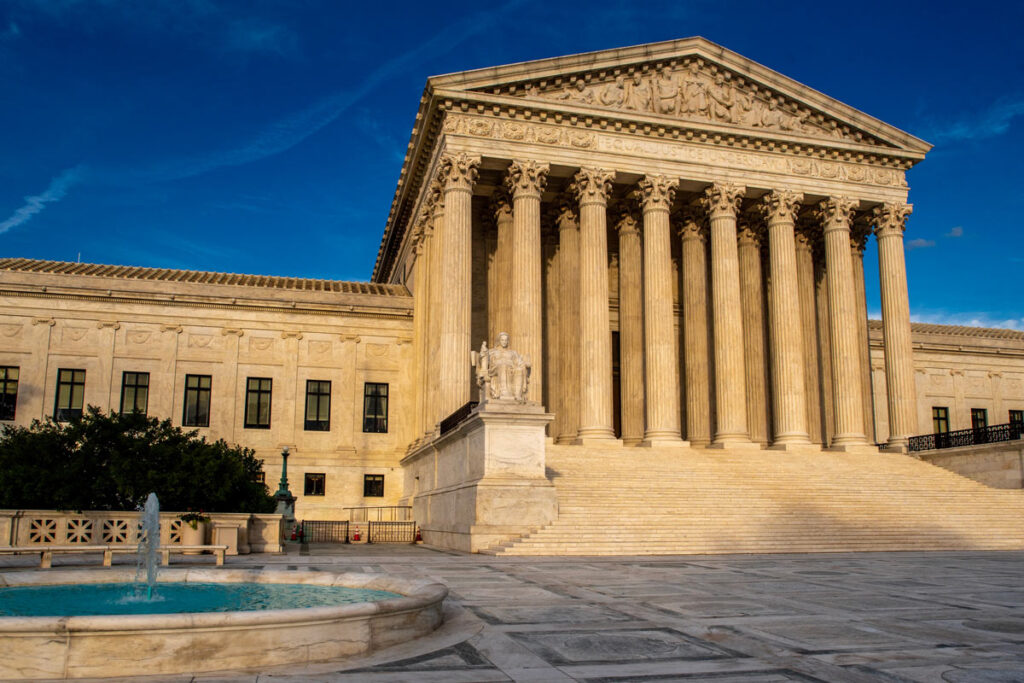 Exterior of the U.S. Supreme Court building, representing the Supreme Court deportation ruling.