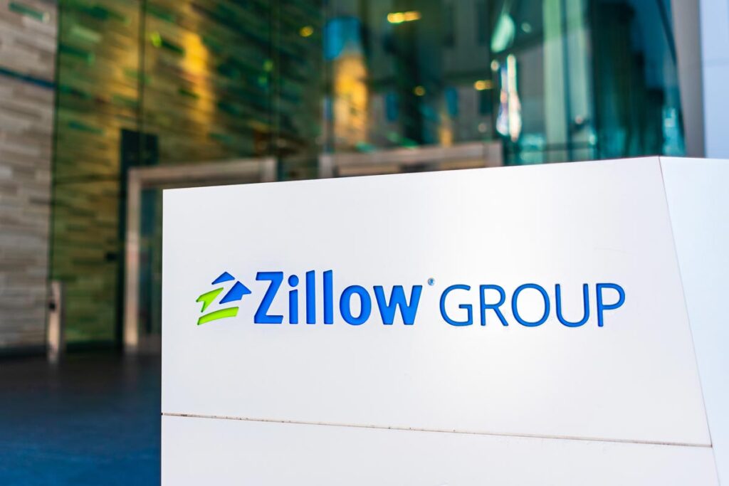 Close up of Zillow headquarters signage, Representing the Zillow class action.