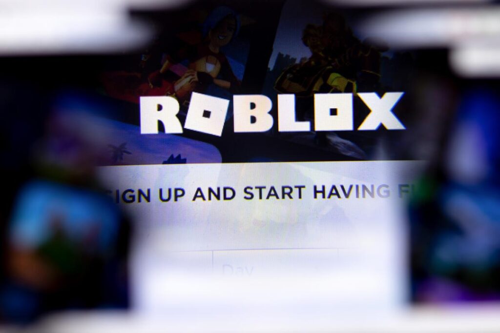 Close up of Roblox logo, representing the Roblox class action lawsuit settlement.