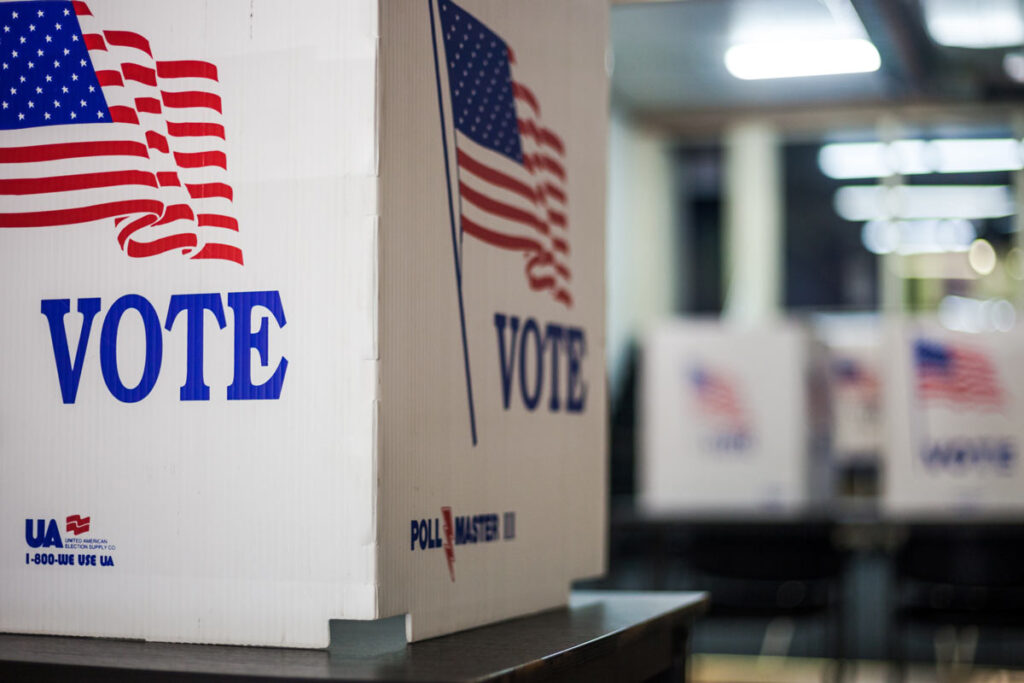 Close up of a voting booth, representing the Supreme Court’s ruling in Moore v. Harper.