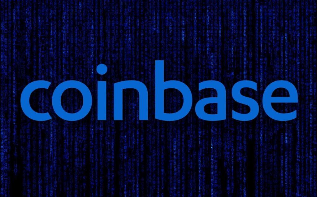 Coinbase logo against a dark blue background, representing the SEC Coinbase lawsuit.