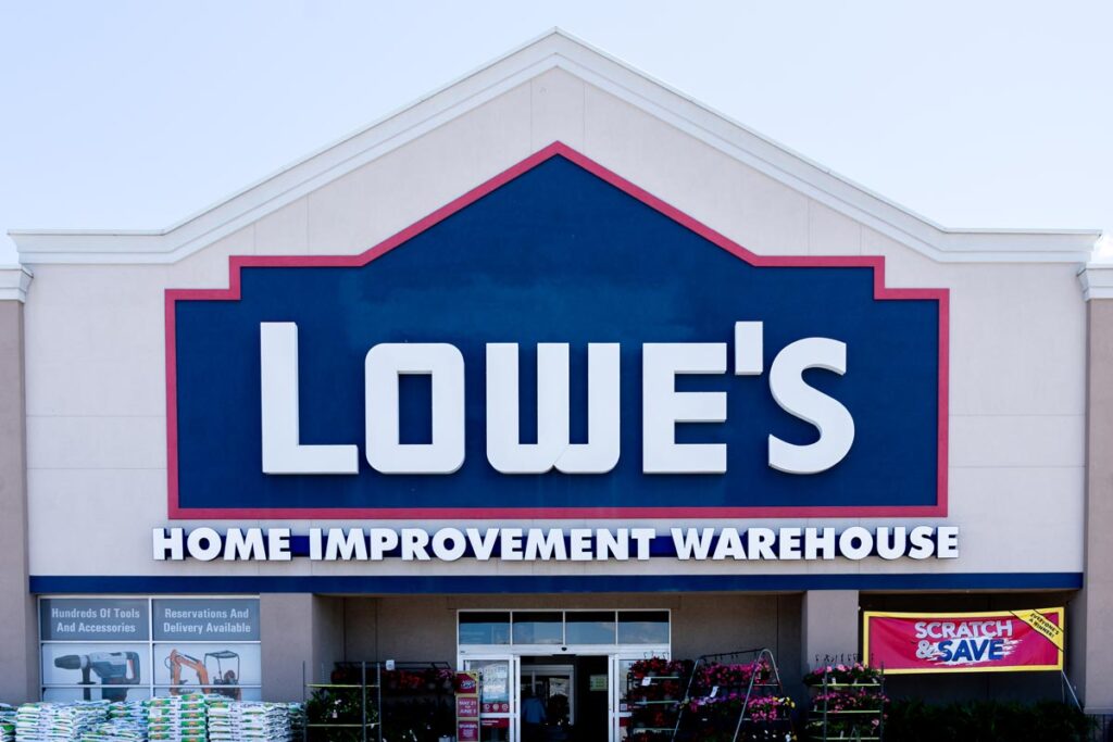 Exterior of a Lowe's store, representing the Lowe’s fees lawsuit against Mastercard.