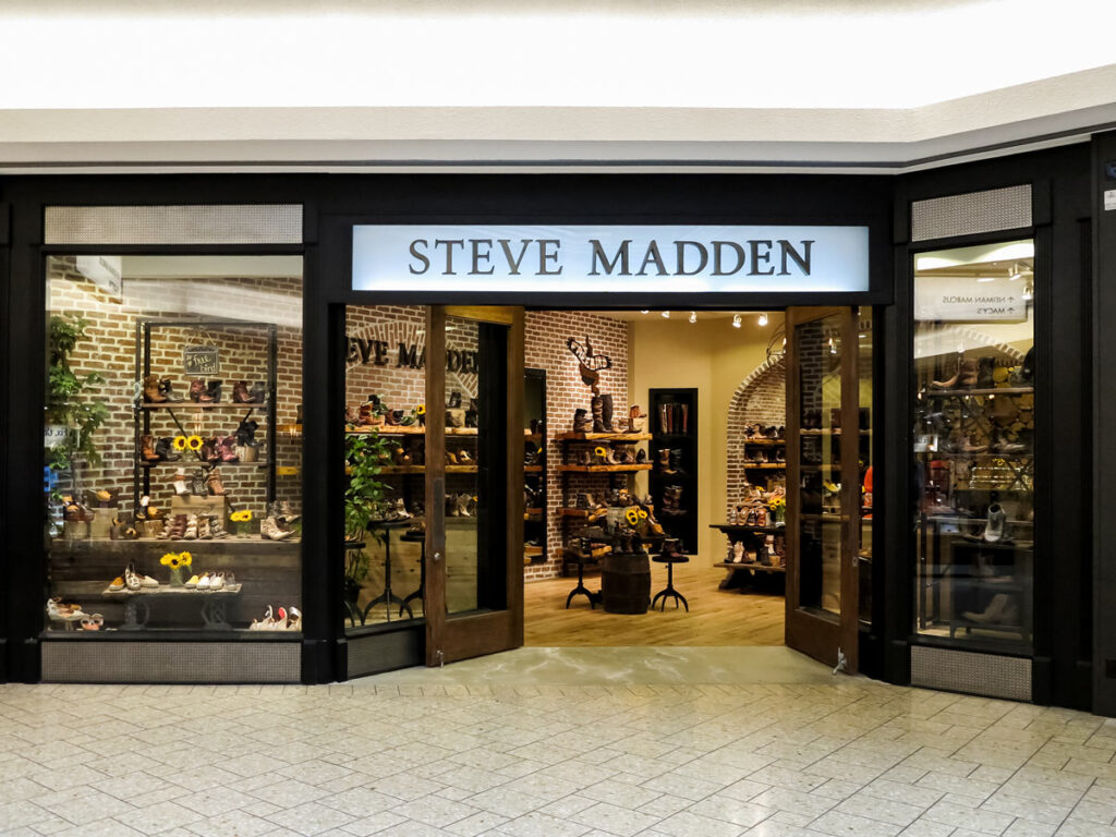 Exterior of a Steve Madden store, representing the Steve Madden-Skechers lawsuit.