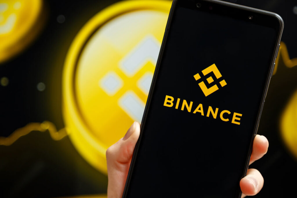 Binance logo displayed on a smartphone screen, representing the Binance SEC lawsuit.