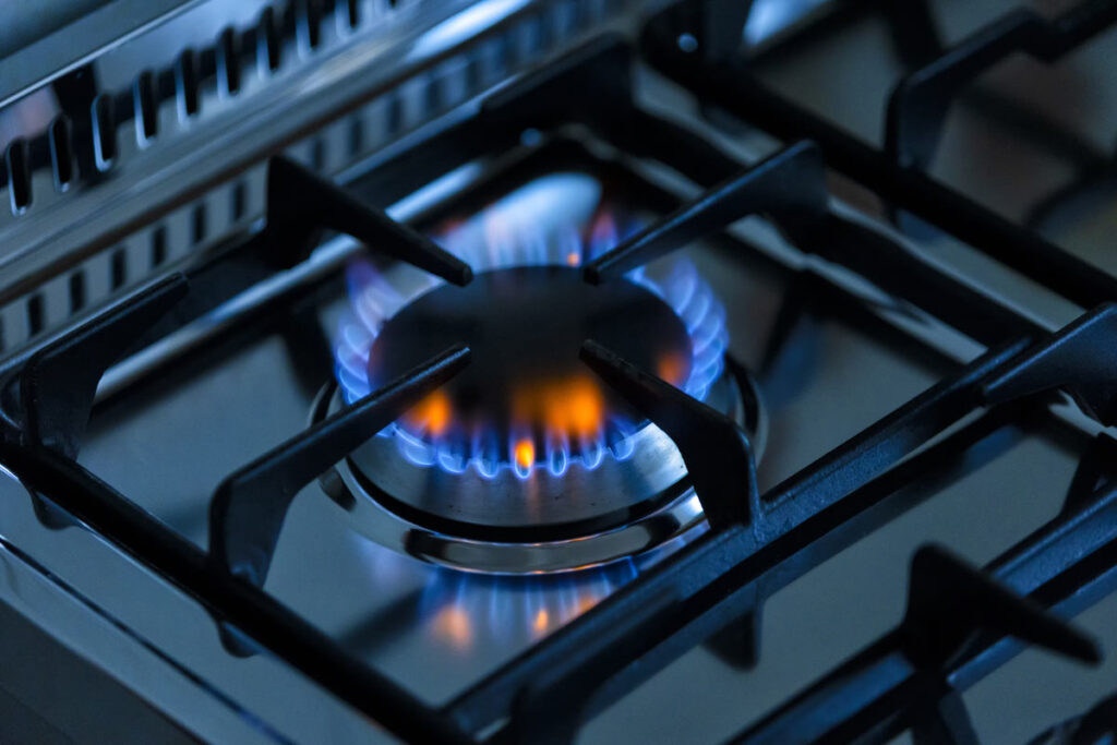 Close up of a gas stove, representing the Whirlpool class action.