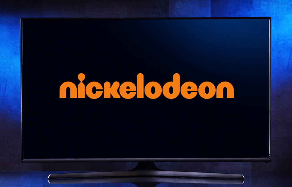 Nickelodeon logo displayed on flat screen TV, representing the Nickelodeon data breach.