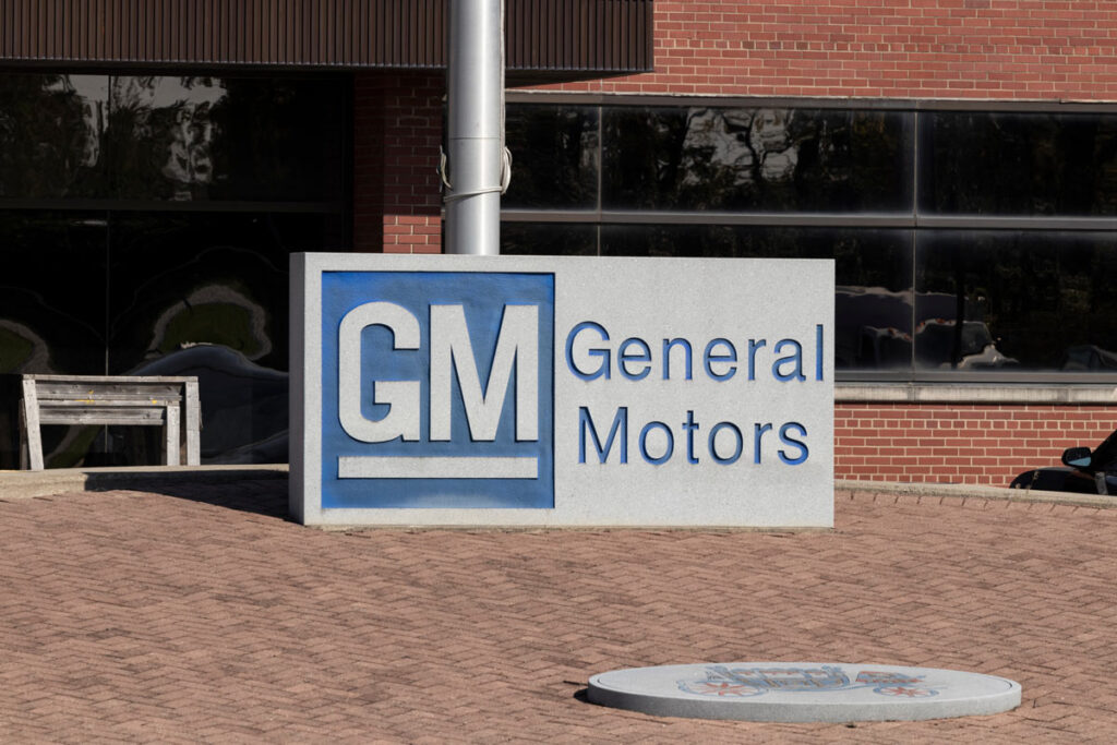 Close up of General Motors signage, representing the Chevy Cruze diesel emissions class action.
