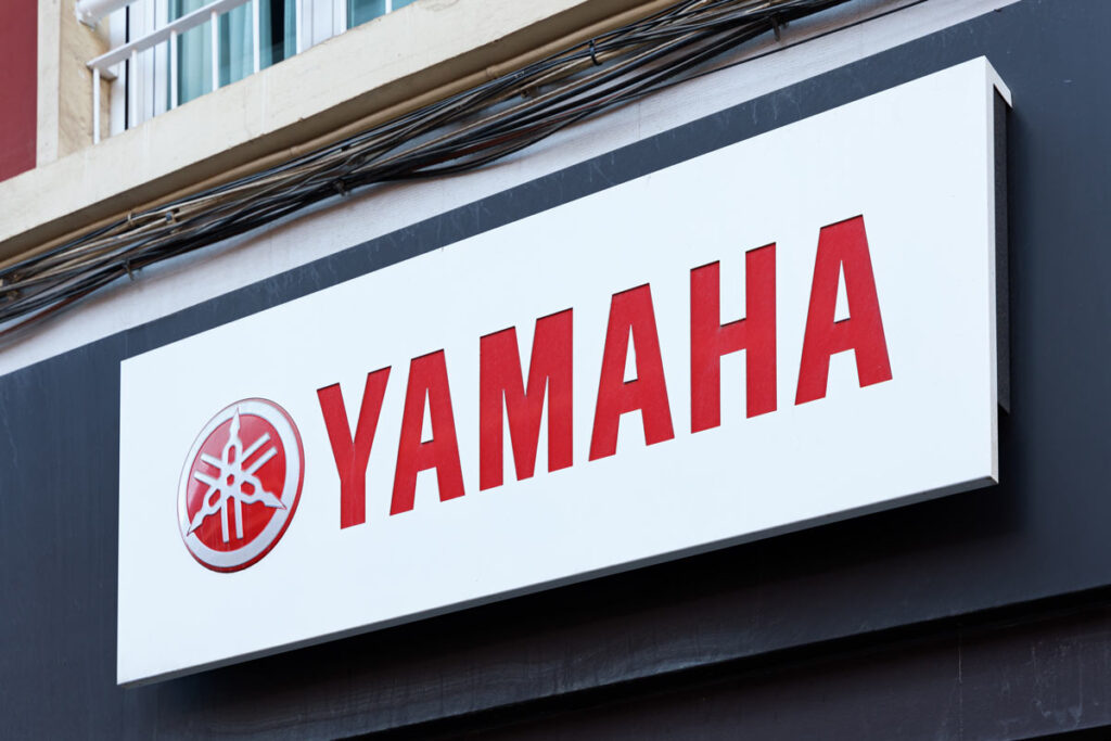 Close up of Yamaha signage, representing the Yamaha class action.