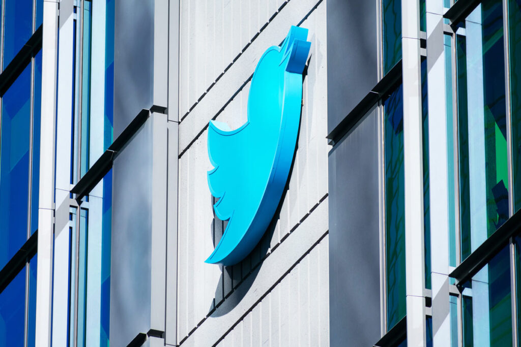 Close up of Twitter headquarters signage, representing the Twitter ex-employees lawsuit