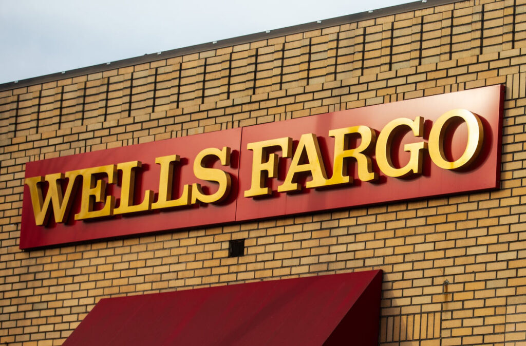Close up of Wells Fargo signage, representing the Wells Fargo discrimination lawsuit.