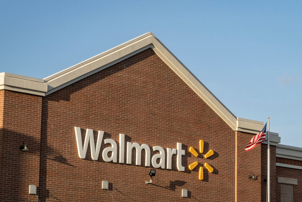 Close up of Walmart signage, representing the Walmart deceptive pricing settlement.