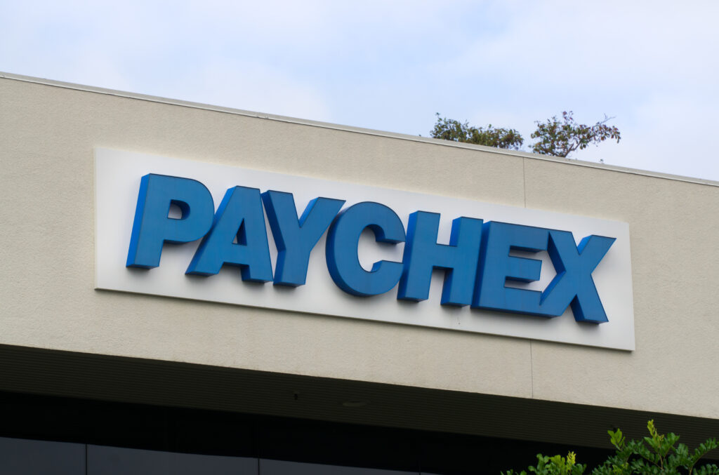 Close up of Paychex signage, representing the Paychex class action.