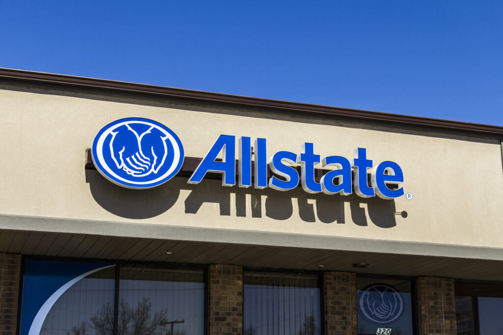 Close up of Allstate signage, representing the Allstate class action.
