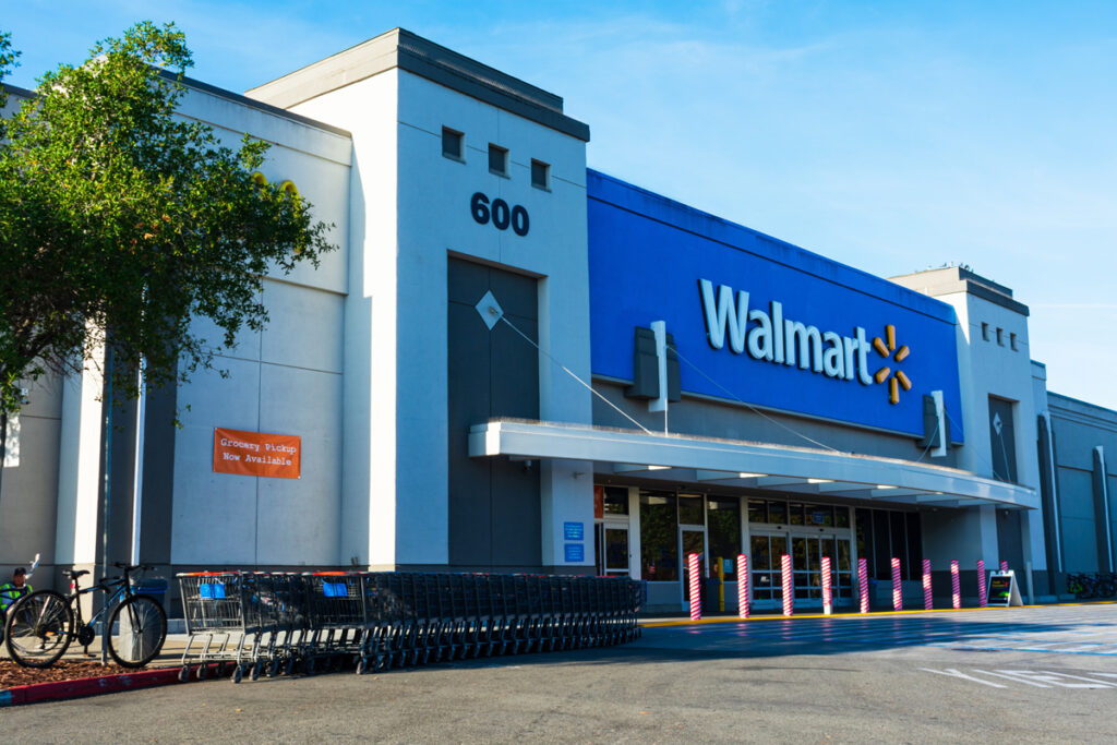 Exterior of a Walmart store, representing the Walmart Hotel Style class action.