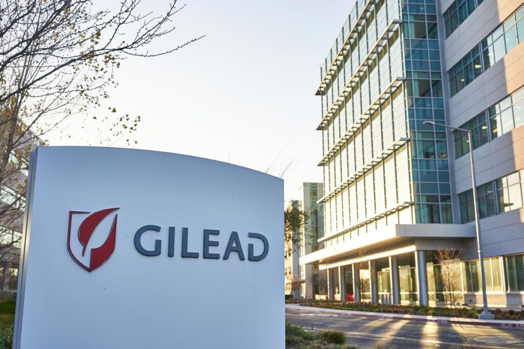 Gilead signage, epresenting the Gilead Sciences settlement.