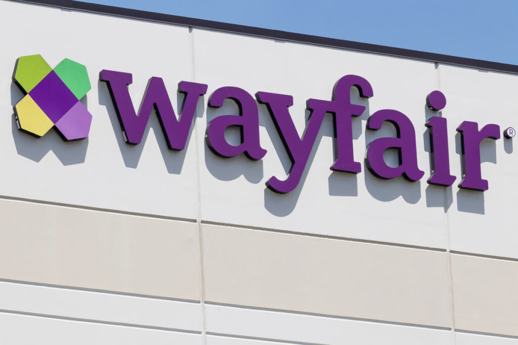 Close up of Wayfair signage, representing the Wayfair class action.
