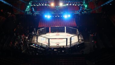 Inside of a UFC arena, representing the UFC fighters lawsuit.