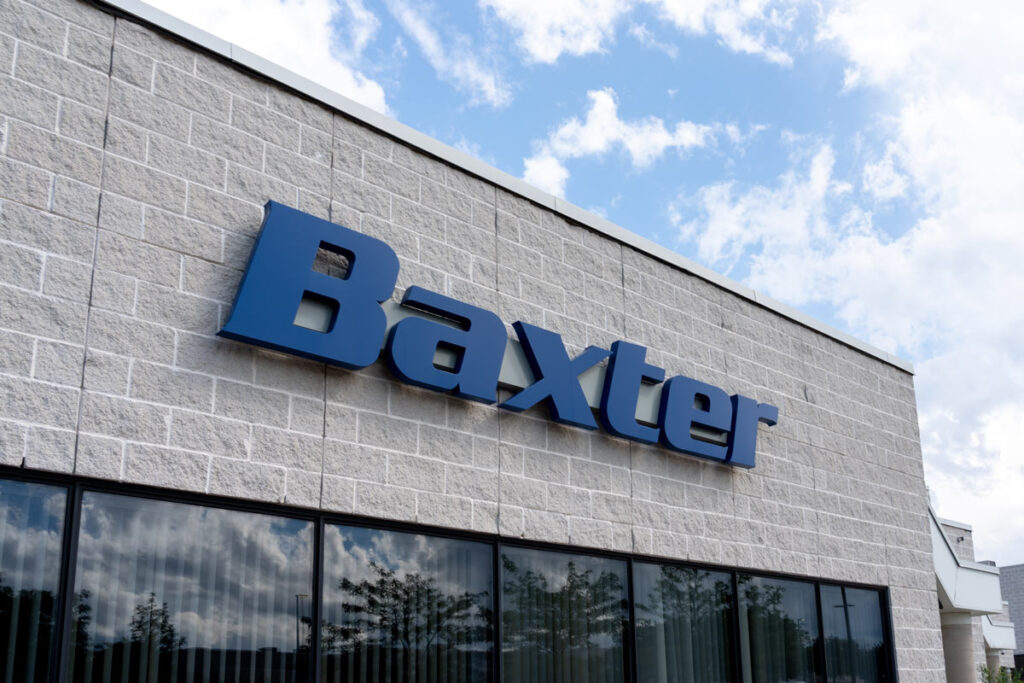 Close up of Baxter signage, representing the Baxter infusion pumps medical device correction.