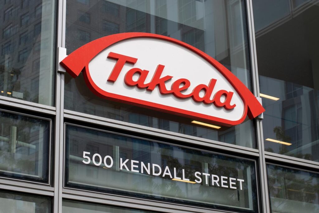 Close up of Takeda signage, representing the Takeda settlement.