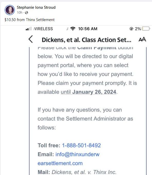 Thinx, EZPawn, Utz, other class action settlement checks in the mail - Top  Class Actions