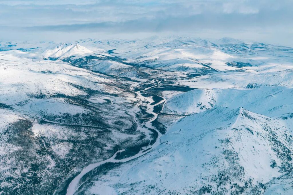 Koyukuk River in Alaska's Arctic National Wildlife Refuge, representing Alaska oil drilling.