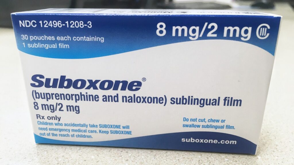 A Suboxone box, representing the Suboxone class action lawsuit settlement.
