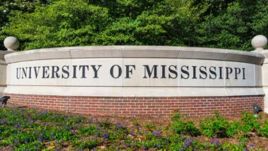 University of Mississippi signage, representing the University of Mississippi lawsuit.