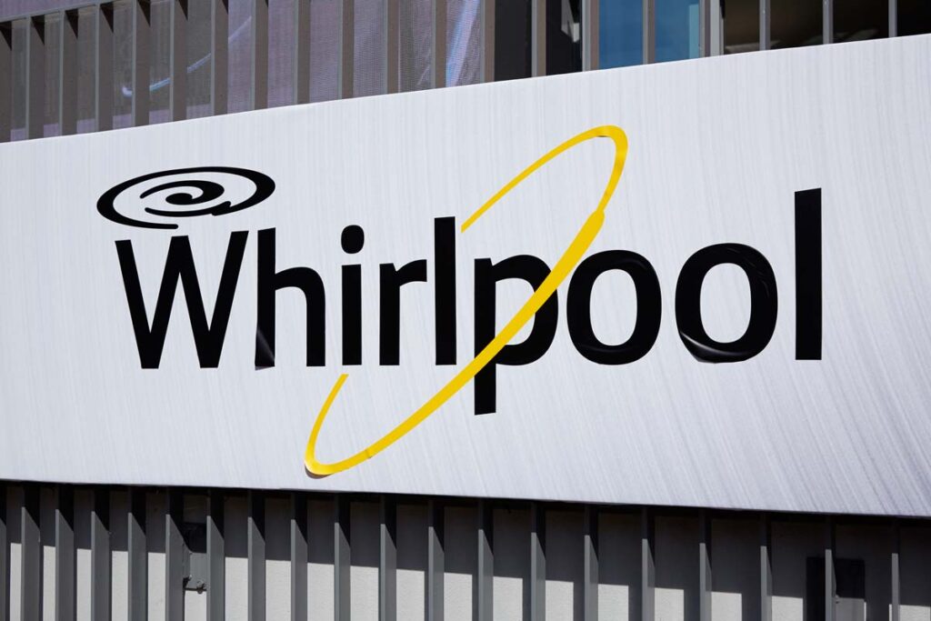 Close up of Whirlpool signage, representing the Whirlpool refrigerators class action.