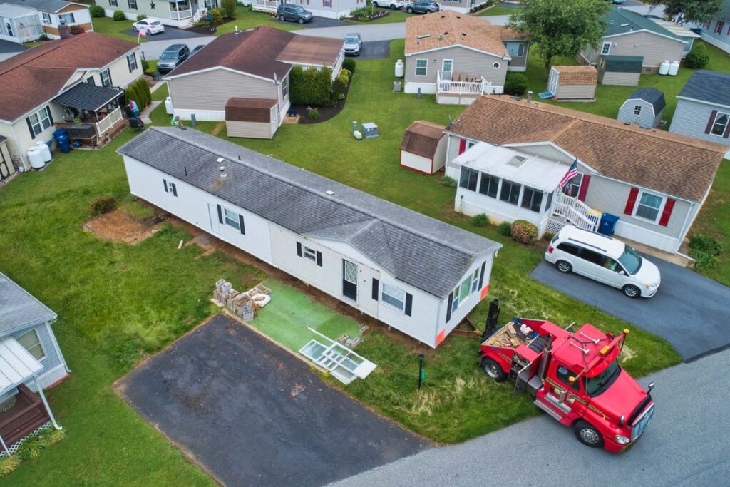 Aerial view of manufactured home, representing the manufactured home class action lawsuit.