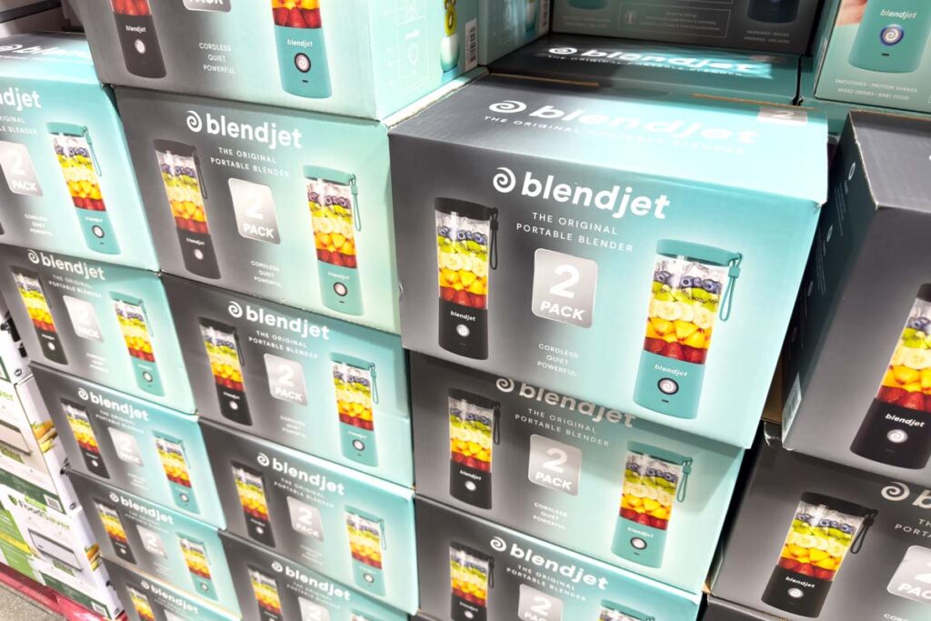 Close up of Blendjet products in a grocery store, representing the BlendJet class action.