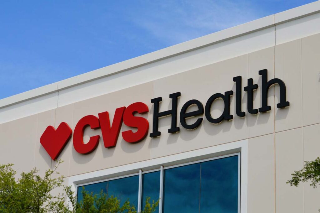 A close-up of the CVS Health sign representing the CVS phenylephrine class action lawsuit.