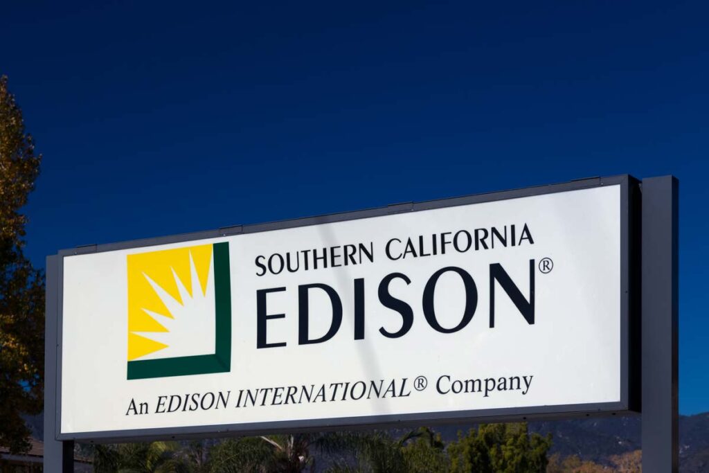 Close up of Southern California Edison signage, representing the Bobcat Fire.