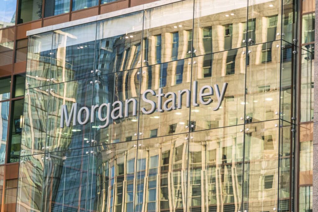 Close up of Morgan Stanley signage on a building, representing the Morgan Stanley lawsuit.