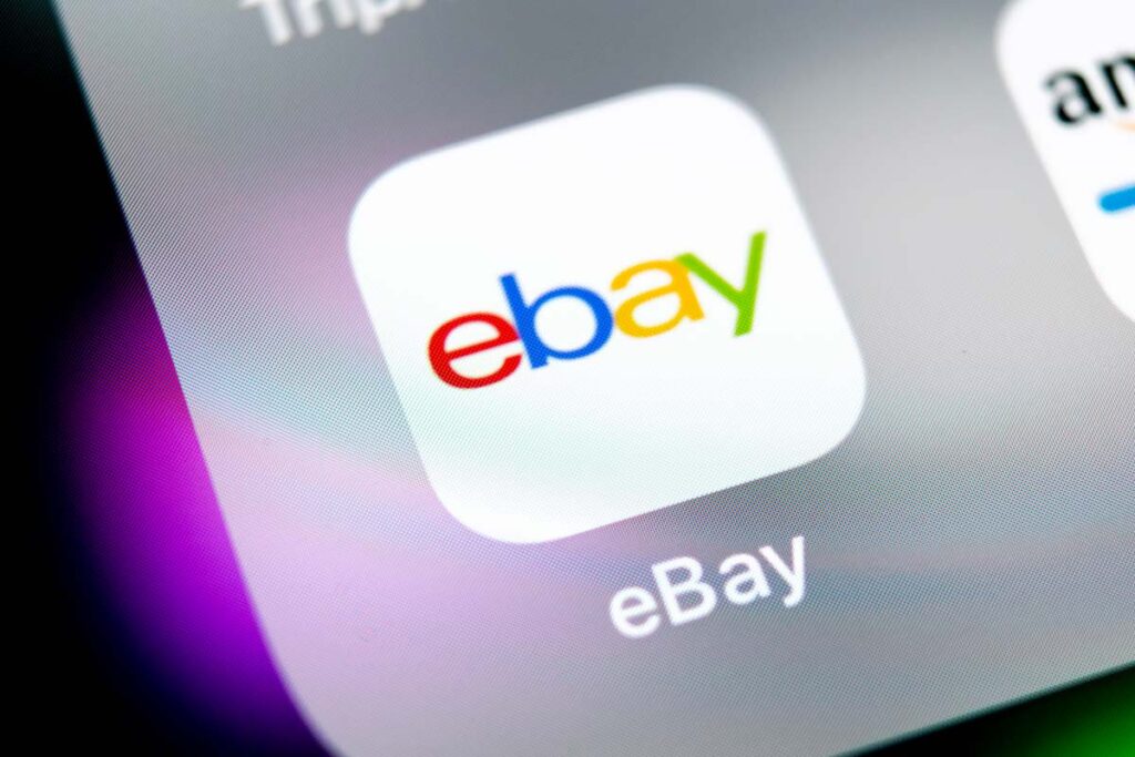 Close up of Ebay app icon, representing the eBay lawsuit over illegal sales.