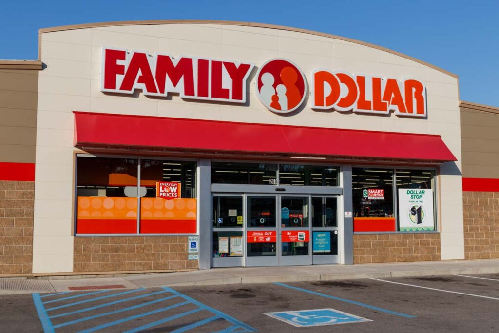 Exterior of a Family Dollar store, representing the Family Dollar recall.